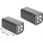 Delock RJ45 Savienotājs Sievišķais–Sievišķais Cat.6A Ekranēts Melns