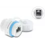 Delock RJ45 savienotājs Cat.6A Female to Female ar M23.5 x 1,5 mm vītni un aizsargvāciņu IP68 putekļu un ūdens necaurlaidīgs balts (87156)