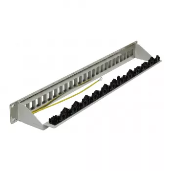 Synergy 21 Keystone Patch Panel 24-Port 1U Light Grey V4 with Cable Clamp