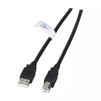 EFB Electronics USB 2.0 kabelis - USB Type A (vīriešu) uz USB Type B (vīriešu) - 1,8m - Melns - LSZH