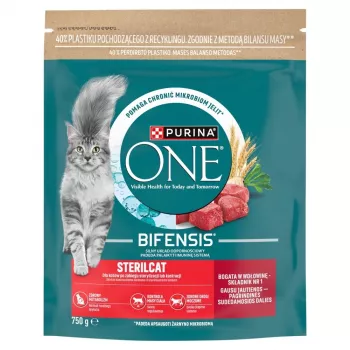 Purina ONE Sterilcat Dry Cat Food Beef & Wheat 750g