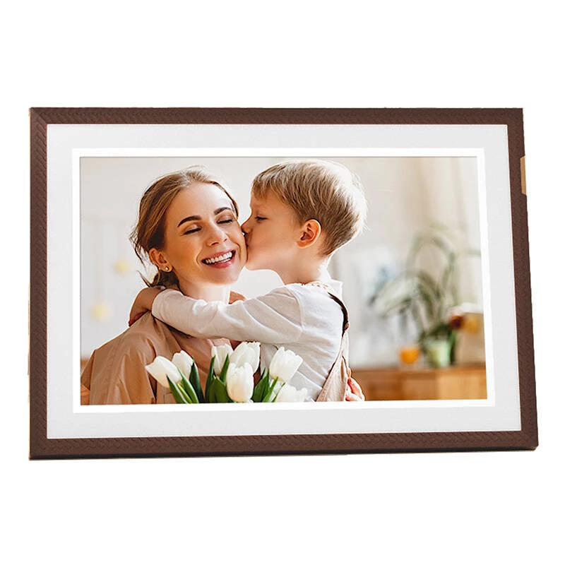 ARZOPA D10 10,1 inch Digital Frame (Dark Brown) - 1280x800 IPS Touchscreen, 32GB, Wi-Fi