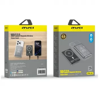AWEI PA-31 MagSafe Power Bank 10000mAh Pelēks