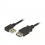 EFB-ELEKTRONIK USB 2.0 pagarinātājvads A (leņķveida) - A vīriņš uz mātīti, 3,0 m, melns, Classic