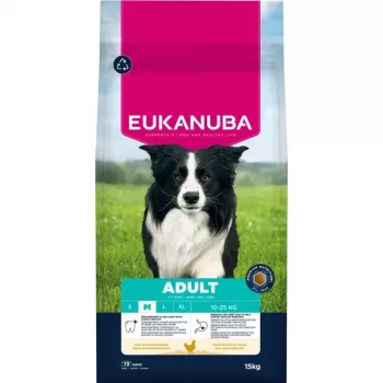 EUKANUBA Sausā barība suņiem pieaugušiem vidējām šķirnēm, vistas gaļa, 15 kg
