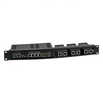 ALLNET 4-Port Gigabit LT-PoE 90W Unmanaged Switch ar 19 inch 1HE Patch Panel