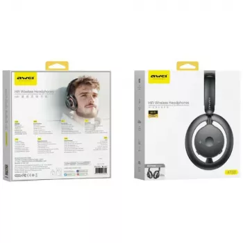 AWEI AT33 Bluetooth 6.0 bezvadu austiņas - melnas