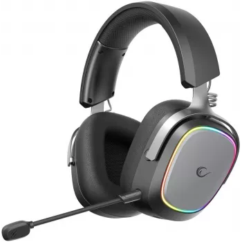 Rampage RETSU bezvadu pāri ausīm uzliekamā spēļu austiņa Bluetooth 2.4G RGB Melna