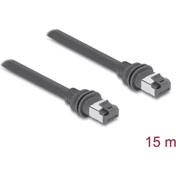 Delock RJ45 Patch Cable Cat.6 Compatible with Starlink Gen3 - 15 m Grey (90667)