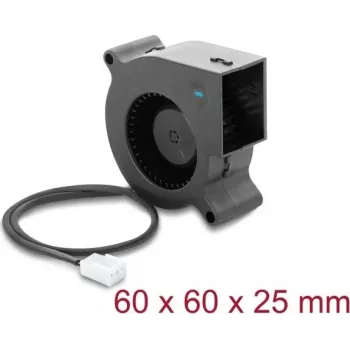 Delock Blower Fan 12 V DC 60 x 60 x 25 mm ar 3-Pin Fan Connector, Black (67492)