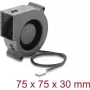 Delock Radial Blower Fan 12 V DC 75 x 75 x 30 mm ar 3-Pin savienotāju, Melns (67495)