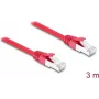 Delock RJ45 Network Cable Cat.6A S/FTP 3 m Red (81186)