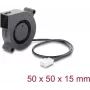 Delock Radial Fan / Blower Fan 12 V DC 50 x 50 x 15 mm ar 3-Pin savienotāju, Melns (67490)