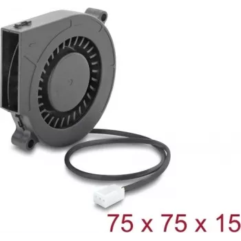 Delock Radial Fan / Blower 12 V DC 75 x 75 x 15 mm with 3-Pin Fan Connector, Black (67493)