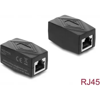 Delock Adapter Coupler RJ45 Female to Female Cat.6 Shielded Black (90838)