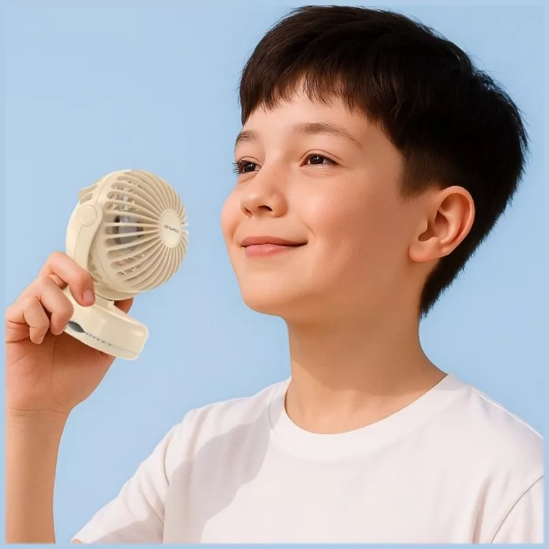 AWEI F45 Mini Desk Fan with Clip, 1200mAh, White