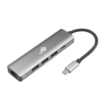 TB USB-C to RJ45 Gigabit Ethernet Adapter ar 3x USB-A 3.0 un USB-C PD 100W, Space Grey