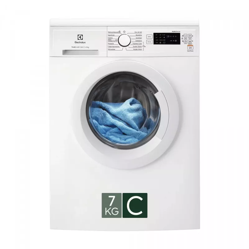 Electrolux EW2FN527WP Brīvi stāvoša priekšējās ielādes veļas mašīna, 7 kg, 1200 apgr./min, energoklase C, balta