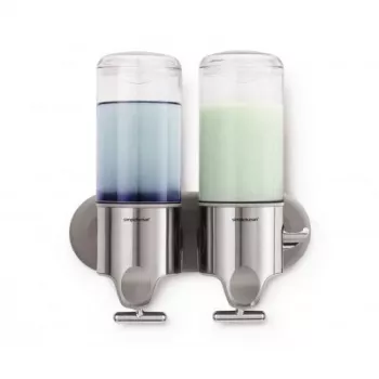 Simplehuman BT1028 Double Dispenser with Wall Mount, Brushed Stainless Steel