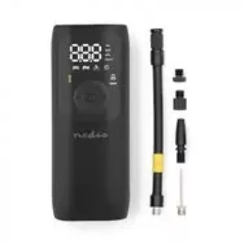 Nedis PAAC10BK Bezvadu gaisa kompresors, 20V Li-ion, Maks. 10,3 Bar, Digitālais LCD