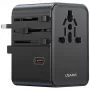 USAMS Travel Adapter CC310 70W 3xUSB-C US/AU/EU/UK Black