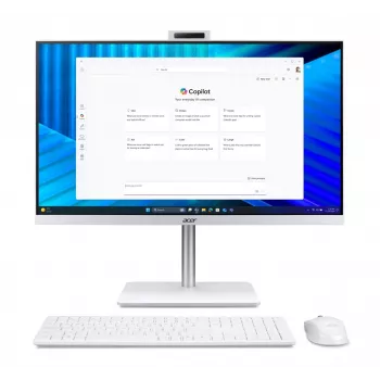 Acer Veriton 2000 VZ2417G All-in-One PC, 27 collu IPS FHD, Intel Core 5 120U, 16GB DDR5, 512GB M.2 SSD, Windows 11 Pro, Balts
