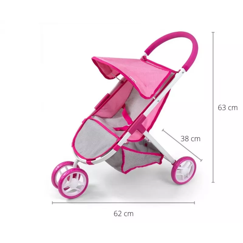 MILLY MALLY leļļu ratiņi Susie Prestige – rozā/pelēkā/baltā krāsā