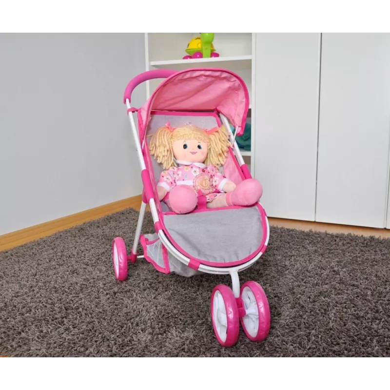 MILLY MALLY leļļu ratiņi Susie Prestige – rozā/pelēkā/baltā krāsā