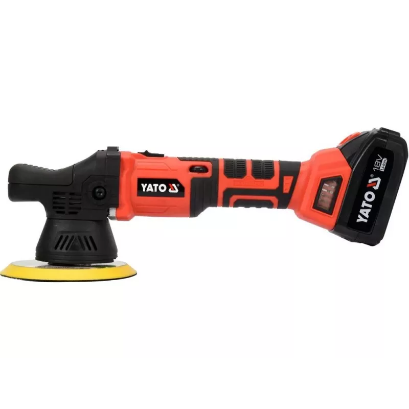 Yato YT-82920 Auto Pulētājs 5000 RPM 1200W Rotācijas Pulētājs ar Mainīgu Ātrumu, Mīksto Startu, 180mm Disku, 5m Kabeli