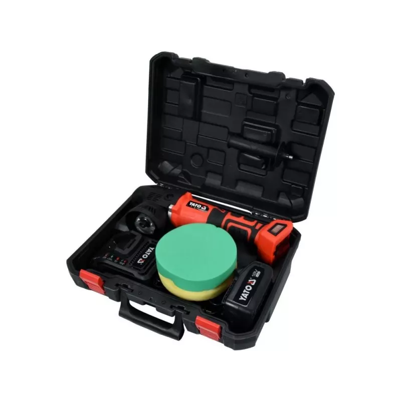 Yato YT-82920 Auto Pulētājs 5000 RPM 1200W Rotācijas Pulētājs ar Mainīgu Ātrumu, Mīksto Startu, 180mm Disku, 5m Kabeli
