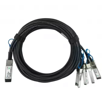 BlueOptics Intel XXV4DACBL3M saderīgs BlueLAN pasīvais 100GBASE-CR4 QSFP28 uz 4x25GBASE-CR SFP28 Direct Attach Breakout kabelis, 3m, AWG26