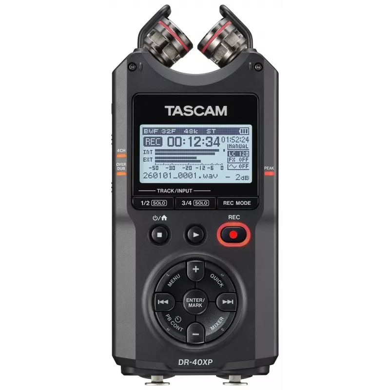 Tascam DR-40XP portatīvais digitālais ierakstītājs ar USB audio interfeisu