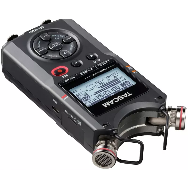 Tascam DR-40XP portatīvais digitālais ierakstītājs ar USB audio interfeisu