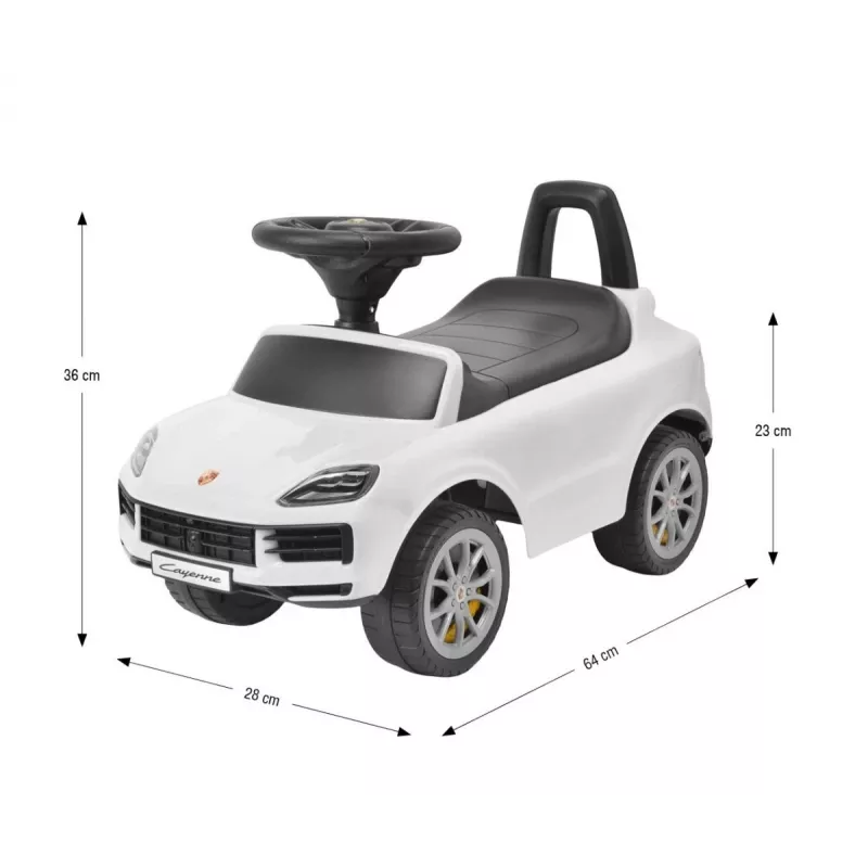 MILLY MALLY Bērnu elektromobilis Porsche Cayenne S Balts - 12V akumulators, tālvadība, LED gaismas