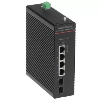 Hikvision DS-3T1506HP-SI-4P2F(O-STD)/NO POWER UNIT - Nepārvaldāms Gigabitu PoE++ slēdzis - 4 PoE+ porti + 2 SFP augšupsaites - 60W budžets