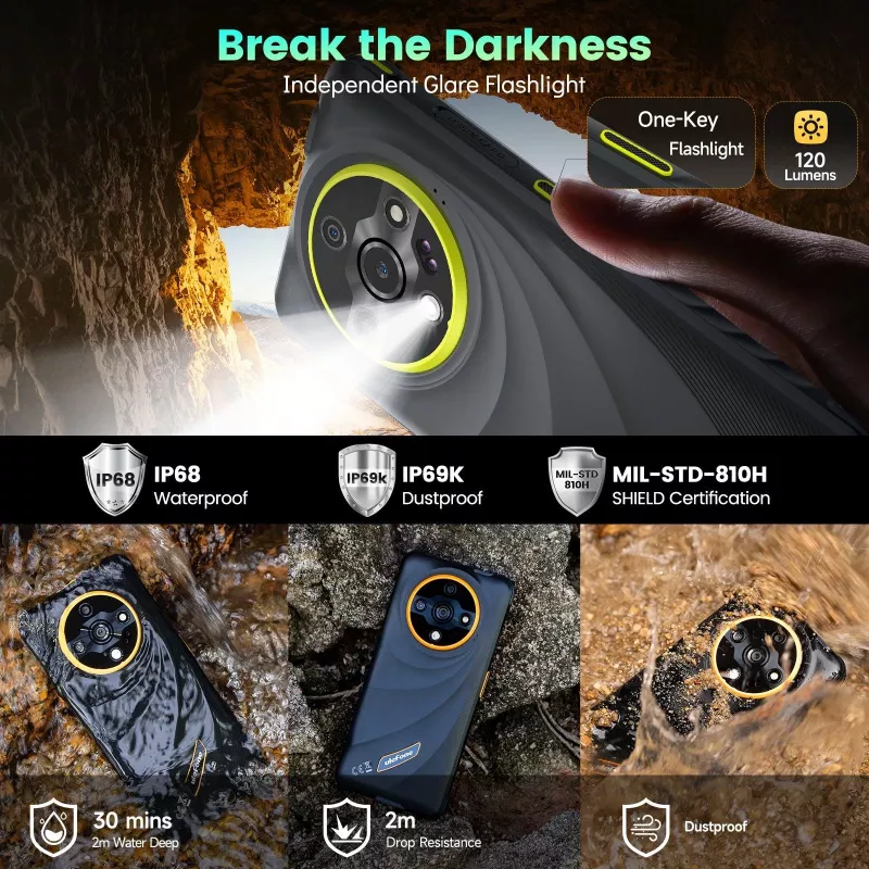 ULEFONE Armor X31 6GB/128GB Green Rugged Smartphone 5,45 inch HD+ IP68/IP69K