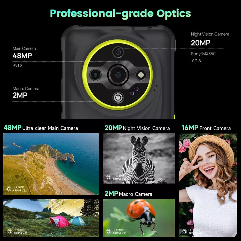 ULEFONE Armor X31 6GB/128GB Green Rugged Smartphone 5,45 inch HD+ IP68/IP69K