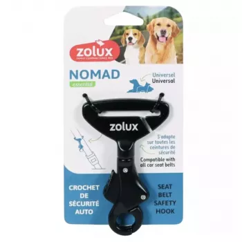 ZOLUX Nomad suņu drošības jostas klipsis - melns, regulējams 45-75 cm, universāls automašīnas drošības ierobežotājs suņiem