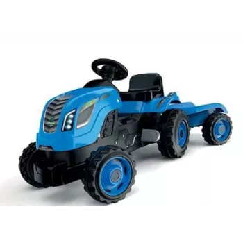 Smoby Tractor XL Blue pedāļu traktors ar piekabi