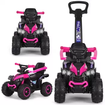 MILLY MALLY Bērnu velosipēds ar rokturi Wild Pink 12 collu