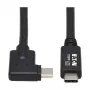 Eaton Tripp Lite Series USB-C kabelis (M/M) - USB 3.2 Gen 2, Thunderbolt 3, 100W PD uzlāde, taisnleņķa spraudnis, melns, 1 m (3.3 pēdas)