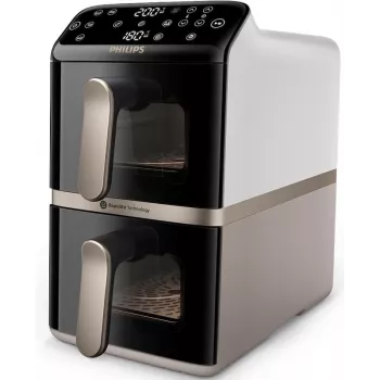 Philips 4000 Series NA462/80 Dual Basket Air Fryer 10L 2750W Rapid Air Black/Gold/Grey