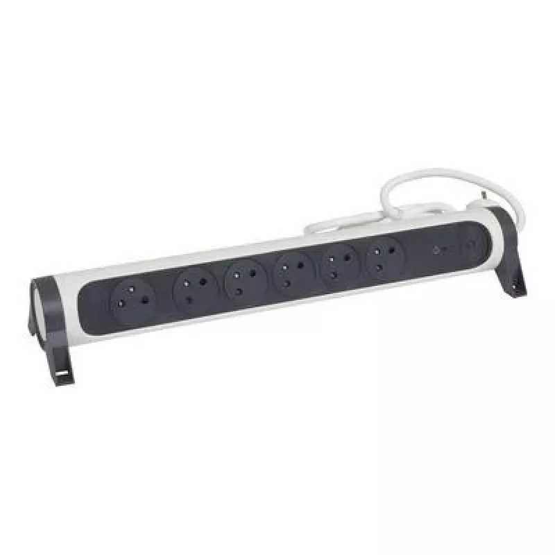 Legrand Surge Protected Extension Lead 6x Type F Sockets 1,5m White/Black
