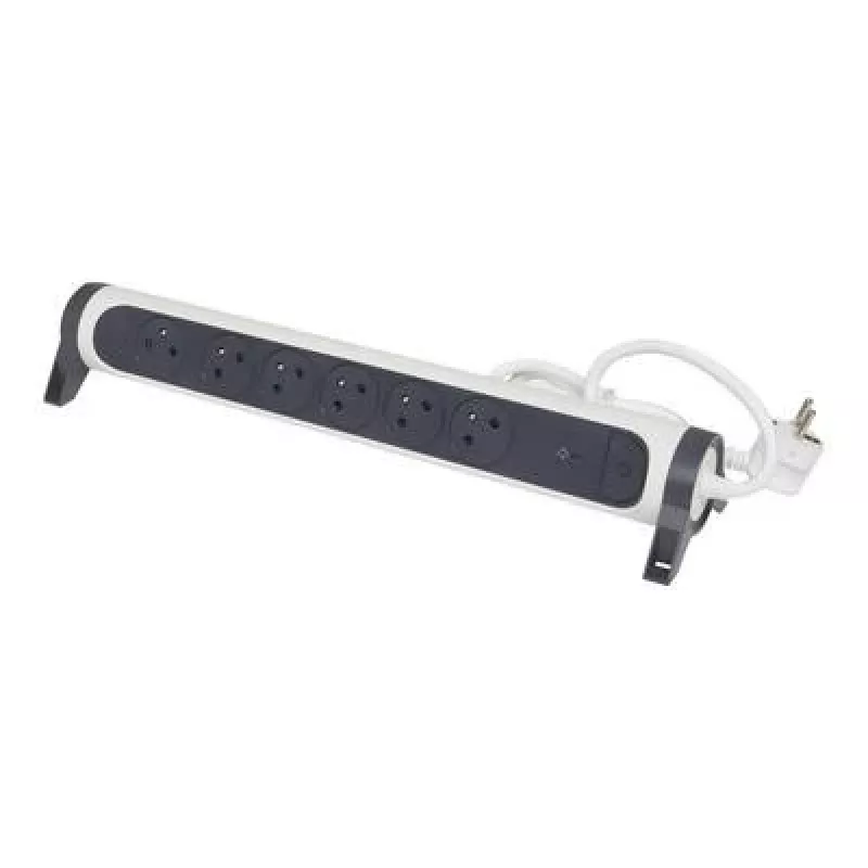 Legrand Surge Protected Extension Lead 6x Type F Sockets 1,5m White/Black