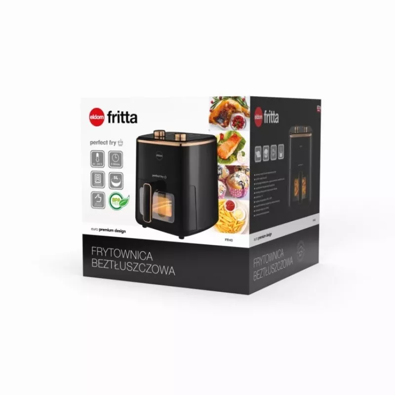 ELDOM FR45 FRITELO 1500 W Beztauku fritieris, Melns