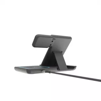 Gembird TA-WPC31S-01-BK 3-in-1 Salokāms Bezvadu Lādētājs Statīvs, 15W, Samsung Pulkstenis, Melns