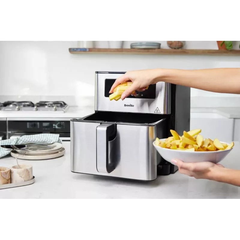 Breville VDF131X Bezeļļas Friteris, 1,25 kg, 1400 W, Melns/Sudrabs