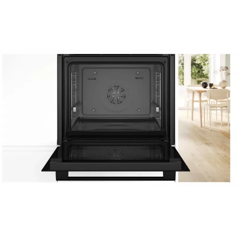 Bosch Serie 6 HBG557EB3 Iebūvējamā cepeškrāsns ar pirolītisko pašattīrīšanos, 71L, Melna