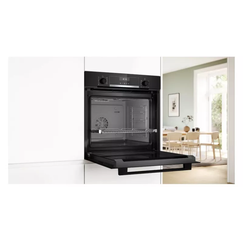 Bosch Serie 6 HBG557EB3 Iebūvējamā cepeškrāsns ar pirolītisko pašattīrīšanos, 71L, Melna