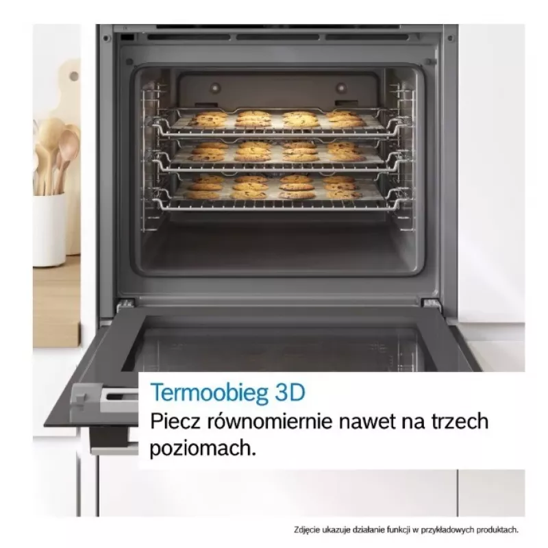 Bosch Serie 6 HBG557EB3 Iebūvējamā cepeškrāsns ar pirolītisko pašattīrīšanos, 71L, Melna